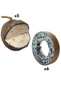 Wild Bird Food Set: Suet Rings & Coconut Treats