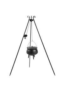 Tripod Grill with Cast Iron Cauldron, 6 Liter, Outdoor Cooking Set