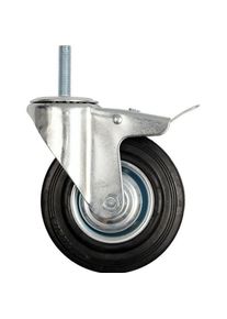 TOYA, M&ouml;belrollen, Thr.Stem Dbl Brake Sw.Casterblack Rub.