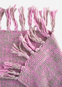 Plaid raffinato con frange, rosa, Taglia 130x160 cm, bonprix