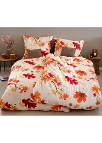 Biancheria da letto con foglie autunnali, Arancione, Taglia 135x200 cm, bonprix