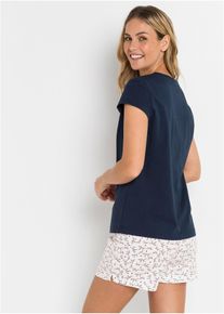 Pigiama estivo in puro cotone, Blu, Taglia 62/64 (3XL), bonprix