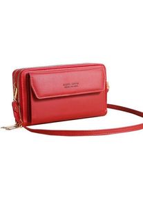 Mu Prime, Handtasche, Universelle Crossbody Handy Clutch, Rot