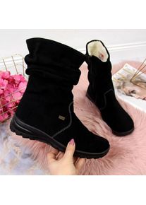 Rieker, Damen, Boots + Stiefel, Isolierte Stiefeletten aus Leder, Schwarz, (37)