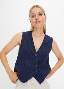 Gilet con abbottonatura asimmetrica, Blu, Taglia 46, bonprix