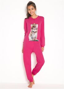 Pigiama intero con cotone biologico, Fucsia, Taglia 128, bonprix