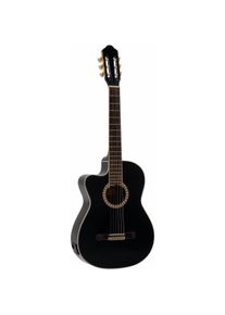 Dimavery CN-600L Klassikgitarre, schwarz (Halbakustik Gitarre), Gitarre, Schwarz
