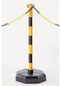 Rajaustolppa, muovia, ei betonitäytettä, keltainen/musta