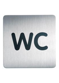 WC-kyltti, itseliimautuva, harjattu teräs, WC, 150x150 mm