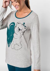 Pyjamas med ekologisk bomull - petrol - storlek 48/50 (XL) - bonprix