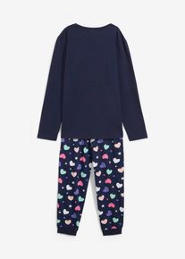 Pyjamas (2 delar) av ekologisk bomull - bl&aring; - storlek 128/134 - bonprix