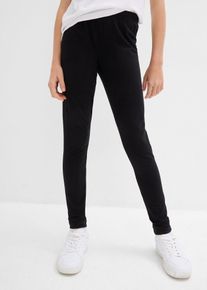 Leggings av stretchig mix med ekologisk bomull (3-pack) - svart - storlek 128/134 - bonprix