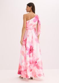 One shoulder-kl&auml;nning i gl&auml;nsande satin - vit - storlek 34 - bonprix