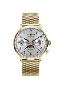 Zeppelin, Armbanduhr, 7039M-1 LZ Hindenburg Mondphase 36mm 3ATM, Gold, (Mondphasenuhr, Analoguhr, 36 mm)