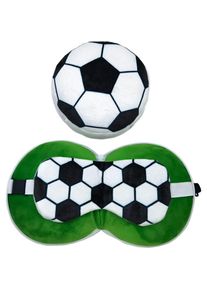 Puckator, Reisezubehör, Relaxeazzz Plüsch Fussball rundes Reisekissen & Augenmaske, (Kopf- & Nackenkissen)