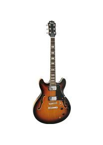 Dimavery SA-610 Jazz-Gitarre, sunburst (E-Gitarre), Gitarre, Gelb