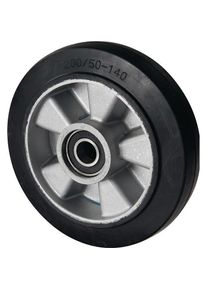 COLUMBUS McKINNON, M&ouml;belrollen, Lenkrad Vollgummi Naben-L. 55 mm Rad-B. 50 mm Rad-&Oslash; 200 mm Alu-Guss-Felge f.Gabelhubwagen PFAFF b...