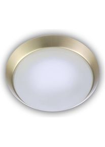 Niermann Stand By, Wandleuchte + Deckenleuchte, Niermann LED 10W Deckenleuchte satiniert Glas Klarrand, Messing matt, 30cm, warmweiss, Made in Germa