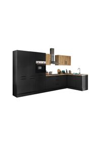 Bloc cuisine avec électroménager CORNWALL (cuisine d'angle-four-lave-vaisselle-réfrigérateur-armoire coulissante) III