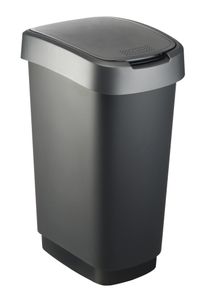 Rotho Poubelle à couvercle basculant 50 litres TWIST