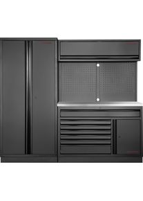 Kraftwerk, Werkstattschrank, MOBILIO BLK Kombi breit Lochwand Edelstahl (227.50 cm, 200 cm)