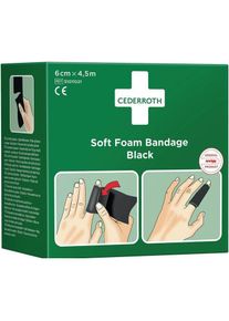 Cederroth, Pflaster, Pflaster und Bandage Soft Foam selbsthaftend elastisch, schwarz Rolle 6 cm x 4,5 m (1 x)