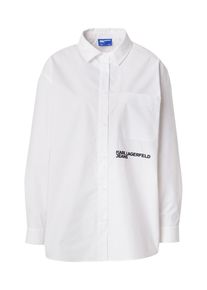 KARL LAGERFELD JEANS Kvinnor Blus svart / vit Storlek L