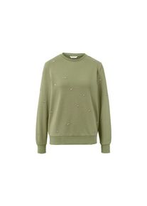 Tchibo - Besticktes Sweatshirt - Damen - Gr. XL - olivgrün/geblümt