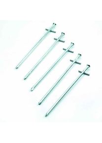 Boni-Shop® Kit de 5 Piquets de Tente pour Sol Rocailleux, 23cm, Acier Galvanisé