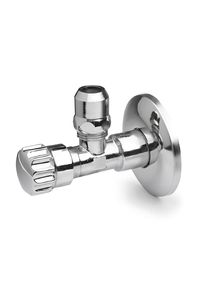 Boni-Shop® Robinet d'arrêt équerre 1/2, chromé, avec raccord 10mm