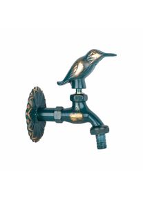 Boni-Shop® Robinet de Jardin Nostalgie avec Oiseau, Laiton Patiné