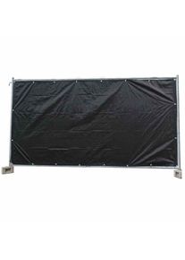 Boni-Shop® Bâche de clôture de chantier 160g/m² noir PE 1,76m x 3,41m