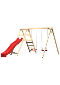 Konifera, Doppelschaukel &raquo;Felix&laquo; BxTxH: 308x264x213 cm, natur/rot, Holzwerkstoff, natur/rot
