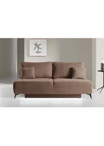 WERK2 , Schlafsofa »Valerie mit Komfortsitz- und Liegehöhe, Breite 200cm, «, bequemes 2-Sitzer Schlafcouch mit Bettkasten , greige