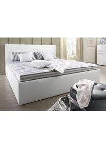 Westfalia Schlafkomfort, Polsterbett mit Bettkasten, wei&szlig;, Bezug Bett: Kunstleder;Bonnell-Federkernmatratze: 51% Polypropylen, 39% Polyester und 10% 