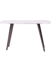 LEONIQUE , Konsolentisch &raquo;Fremont&laquo; Keramik-Konsolentisch, Marmoroptik, Metallbeine schwarz, 130x40x76 , hellgrau + bronzefarbig