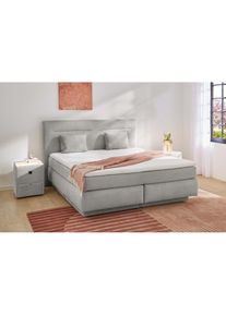 Jockenh&ouml;fer Jockenh&ouml;fer Gruppe , Boxspringbett &raquo;Simone, inklusive gro&szlig;em Stauraum/Bettkasten&laquo; Bonell-Wendematratze H2/H3, Topper und 2 Kissen , hellgrau