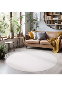 Ayyildiz Teppiche, Teppich &raquo;SKY 5400&laquo; rund 7 mm H&ouml;he Besonders weich / Softfllor / waschbar, CREAM, Polyester, &Oslash; 200 cm 1 Stk. -7 mm, CREAM