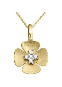 Firetti , Kettenanhänger »Schmuck Geschenk Gold 333 Halsschmuck Anhänger Blume / floral«, mit Zirkonia (synth.) ,...