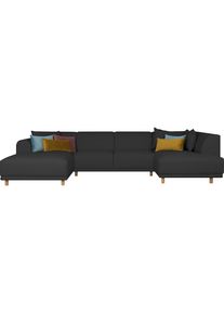 Andas , Wohnlandschaft »Maroon U-Form«, in skandinavischem Design, mit losen Kissen , schwarz