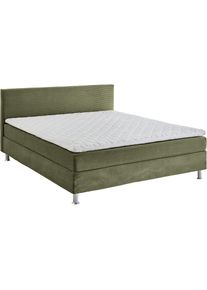 ATLANTIC HOME COLLECTION , Boxbett &raquo;Edison&laquo; inkl. Bonnellfederkern-Matratze und Topper , olivgr&uuml;n