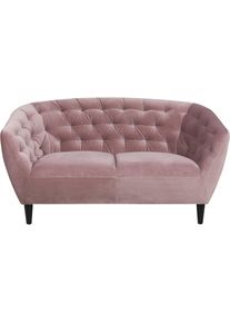 ACTONA GROUP , 2-Sitzer »Ria Sofa, Couch, Doppelsofa, Loveseat, «, Samtstoff, Massivholz-Beine, Taschenfederkern, Tufting, mit Armlehnen , Rose