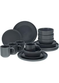 Creatable , Kombiservice »Nordic Grau Matt«, (Set, 16 tlg.), seidenweich mit angenehmer Haptik, Scandi Style , Grau