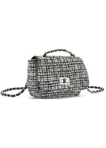 Vivance, Damen, Handtasche &raquo;Minibag&laquo;, Umh&auml;ngetasche, Handtasche mit Metallverschluss VEGAN, schwarz / wei&szlig;, schwarz / wei&szlig;, Kleine Tasche mit h&uuml;bschem