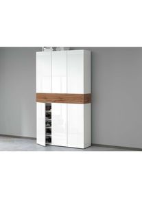 Inosign, Schuhschrank &raquo;Savona&laquo; H&ouml;he 200cm, 12 Einlegeb&ouml;den, 21 F&auml;cher, wei&szlig; hg/oak wotan, wei&szlig; hg/oak wotan, Ma&szlig;e (B/T/H) 114/35/200 cm