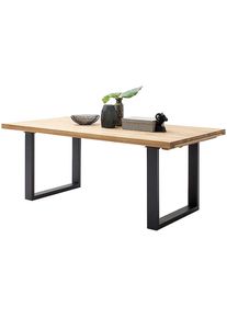 MCA furniture, Kulissen-Esstisch &raquo;Dayton Esstisch Kufentisch&laquo; Synchronauszug, ausziehbar, eiche, massiv, extra lang, XXL, belastbar 50 kg, Wildeiche 