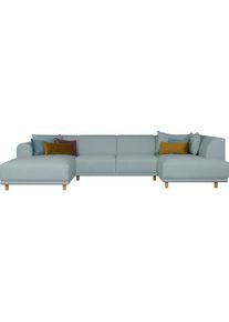 Andas , Wohnlandschaft »Maroon U-Form«, in skandinavischem Design, mit losen Kissen , petrol