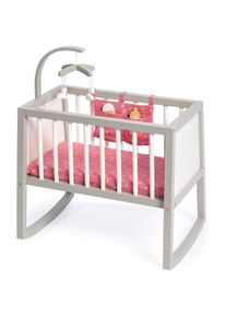 Musterkind , Puppenwiege &raquo;Viola, grau/wei&szlig;&laquo;, grau/wei&szlig;/altrosa, Puppenwiege