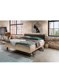 Wiemann , Bett &raquo;Br&uuml;ssel&laquo; , Steineiche Nachbildung/Schiefer Nachbildung , Liegefl&auml;che L&auml;nge Breite: 200 cm x 160 cm