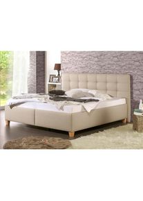 Maintal, Polsterbett &raquo;Madane&laquo; wahlweise mit Matratze in den H&auml;rtegraden H2, H3 oder H4, beige, Liegefl&auml;che L&auml;nge Breite: 200 cm x 100 cm -Struktur mit